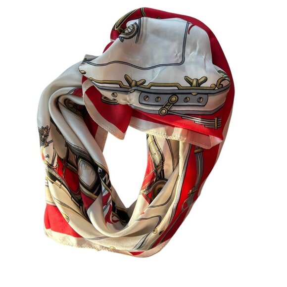 Alain Roure Antique French Fire Engines 100% Silk twill STUNNING Scarf - Picture 3 of 7